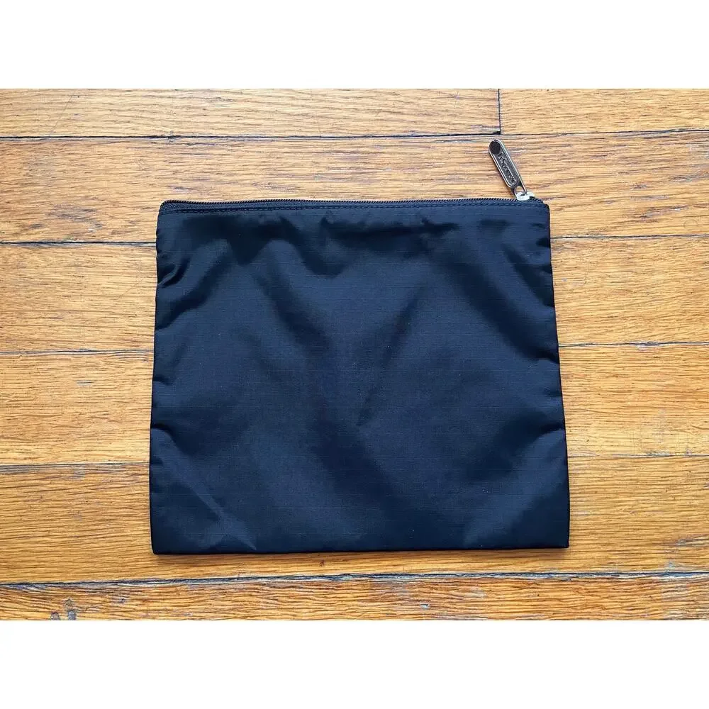 LESPORTSAC Black Logo Zippered Pouch